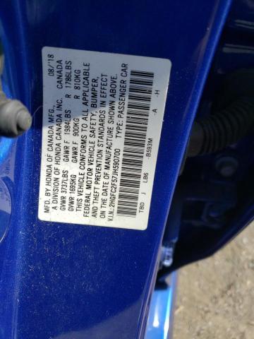 2018 HONDA CIVIC LX 2HGFC2F57JH590700