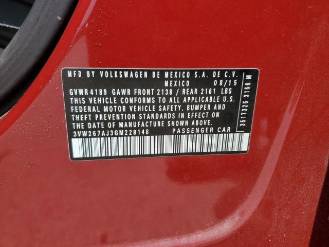 2016 VOLKSWAGEN JETTA S 3VW267AJ3GM228148