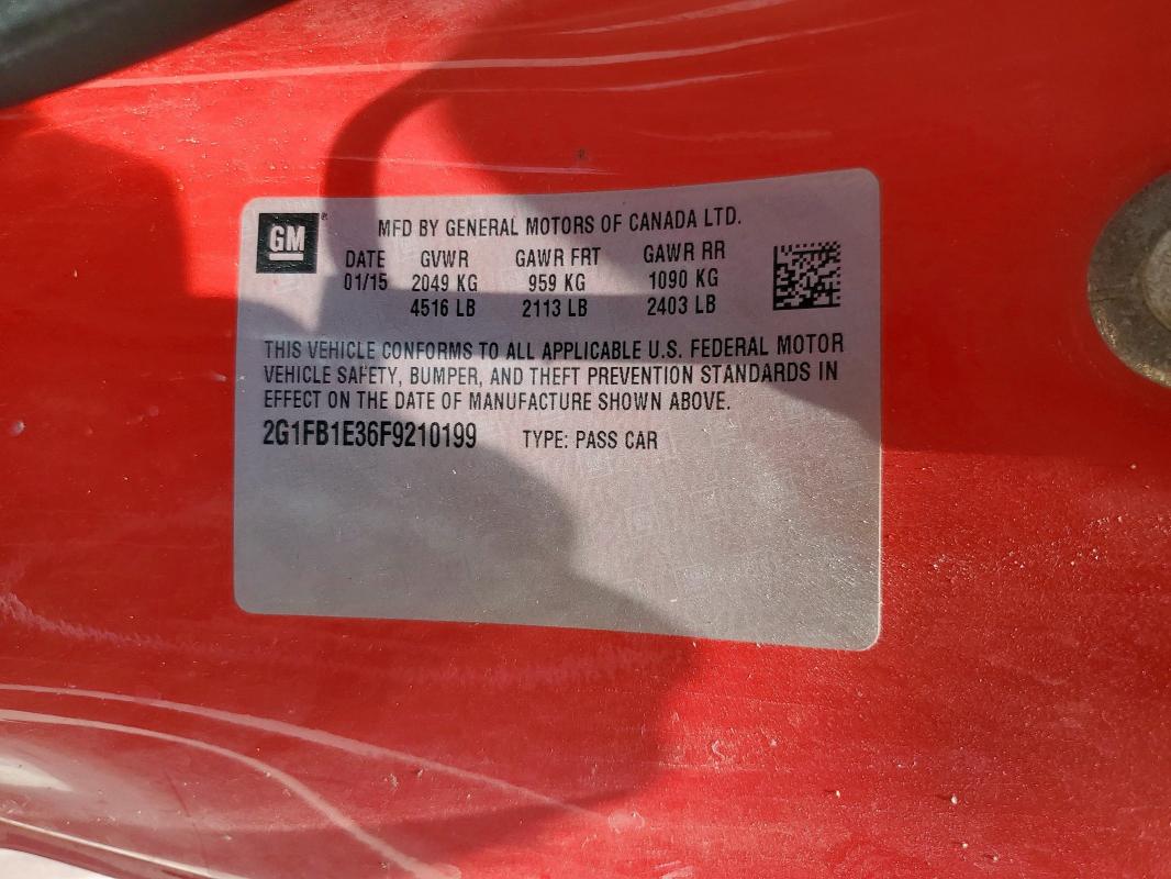 2015 CHEVROLET CAMARO LS 2G1FB1E36F9210199