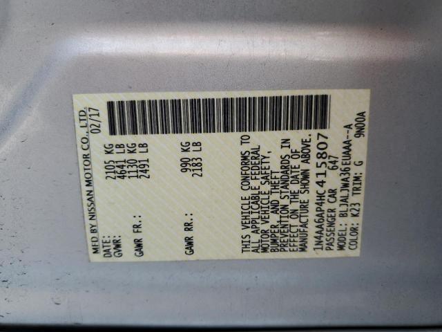 2017 NISSAN MAXIMA 3.5 1N4AA6AP4HC415807