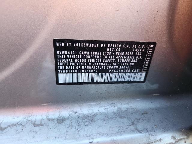 2018 VOLKSWAGEN GOLF S 3VWB17AU8JM296025