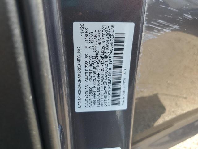 2021 HONDA ACCORD LX 1HGCV1F10MA019590