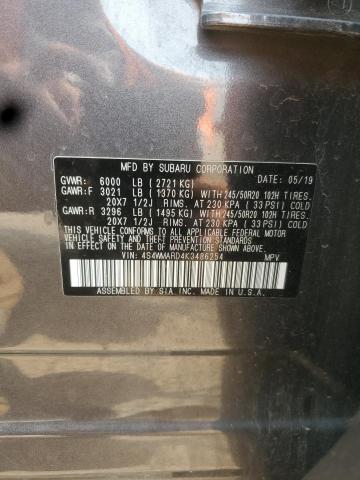 2019 SUBARU ASCENT TOU 4S4WMARD4K3486254