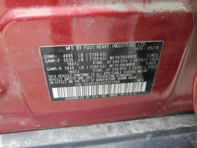 2016 SUBARU OUTBACK 2. - 4S4BSANCXG3357508