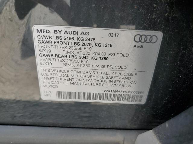 2018 AUDI Q-5 WA1ANAFY0J2006986