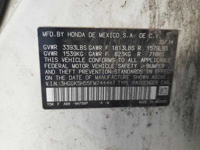 2015 HONDA FIT LX 3HGGK5H55FM744447