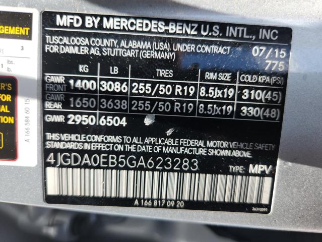 2016 MERCEDES-BENZ GLE 300D 4 4JGDA0EB5GA623283