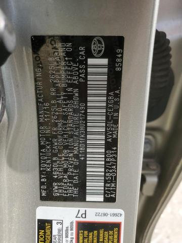 2017 TOYOTA CAMRY HYBR - 4T1BD1FK3HU217490