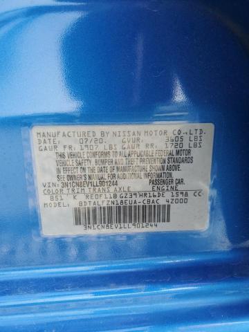 2020 NISSAN VERSA SV - 3N1CN8EV1LL901244