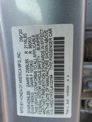 2020 HONDA ACCORD EXL 1HGCV1F51LA133194