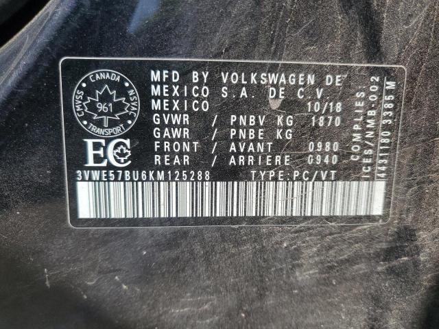 2019 VOLKSWAGEN JETTA SEL 3VWE57BU6KM125288