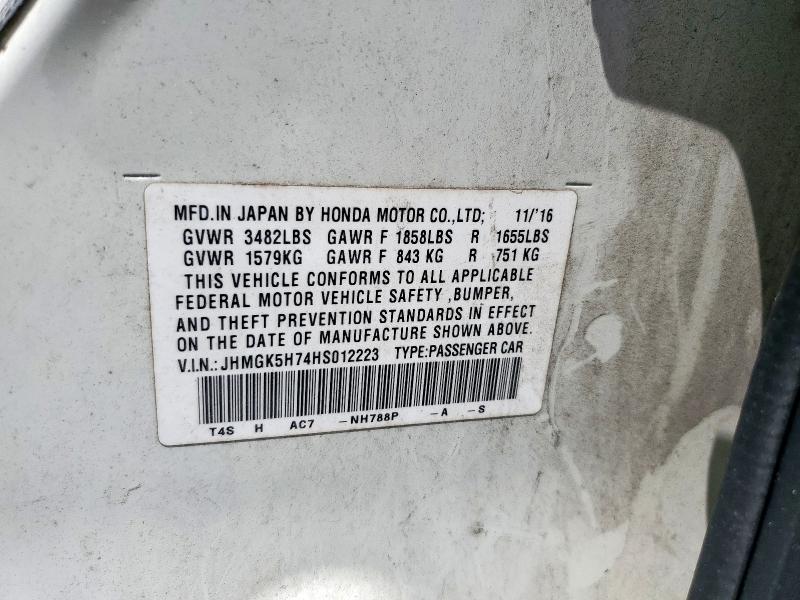 2017 HONDA FIT EX JHMGK5H74HS012223
