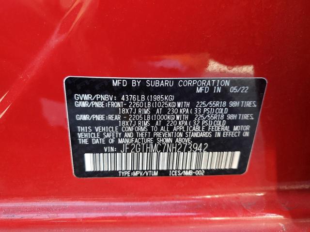 2022 SUBARU CROSSTREK LIMITED JF2GTHMC7NH273942