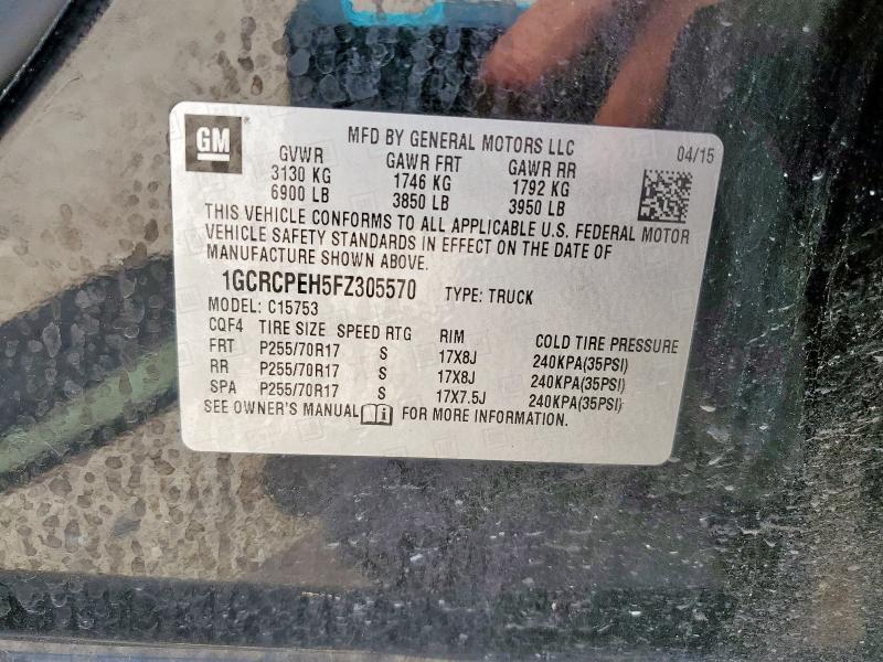 2015 CHEVROLET SILVERADO - 1GCRCPEH5FZ305570