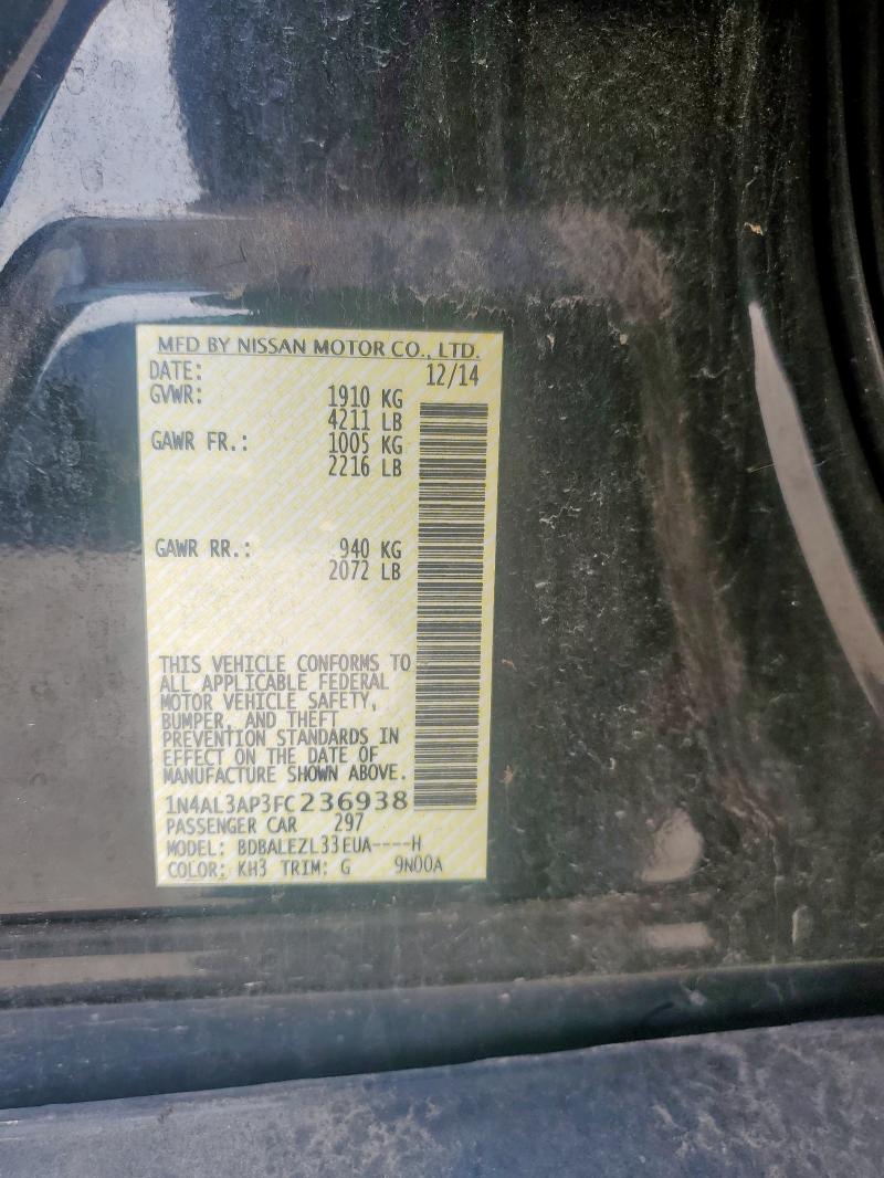 2015 NISSAN ALTIMA 2.5 - 1N4AL3AP3FC236938