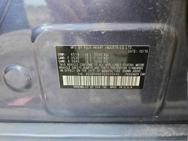 2016 SUBARU LEGACY 2.5I LIMITED 4S3BNAN61G3030940