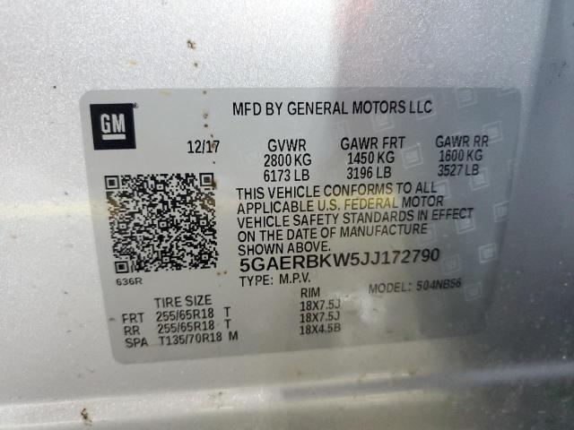 2018 BUICK ENCLAVE ES 5GAERBKW5JJ172790