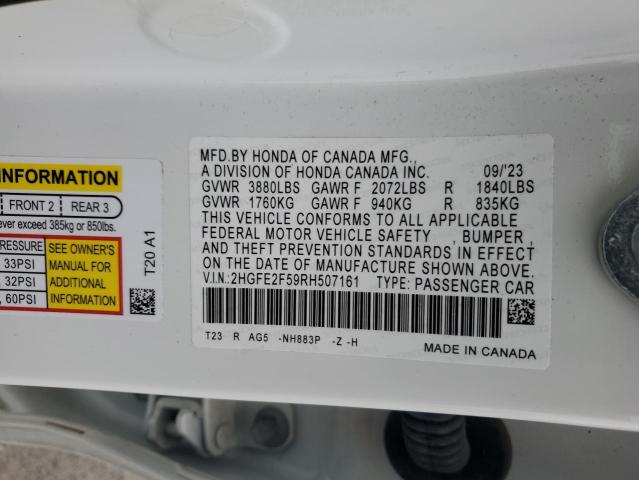 2024 HONDA CIVIC SPOR - 2HGFE2F59RH507161