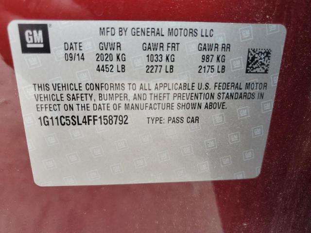 2015 CHEVROLET MALIBU 1LT 1G11C5SL4FF158792