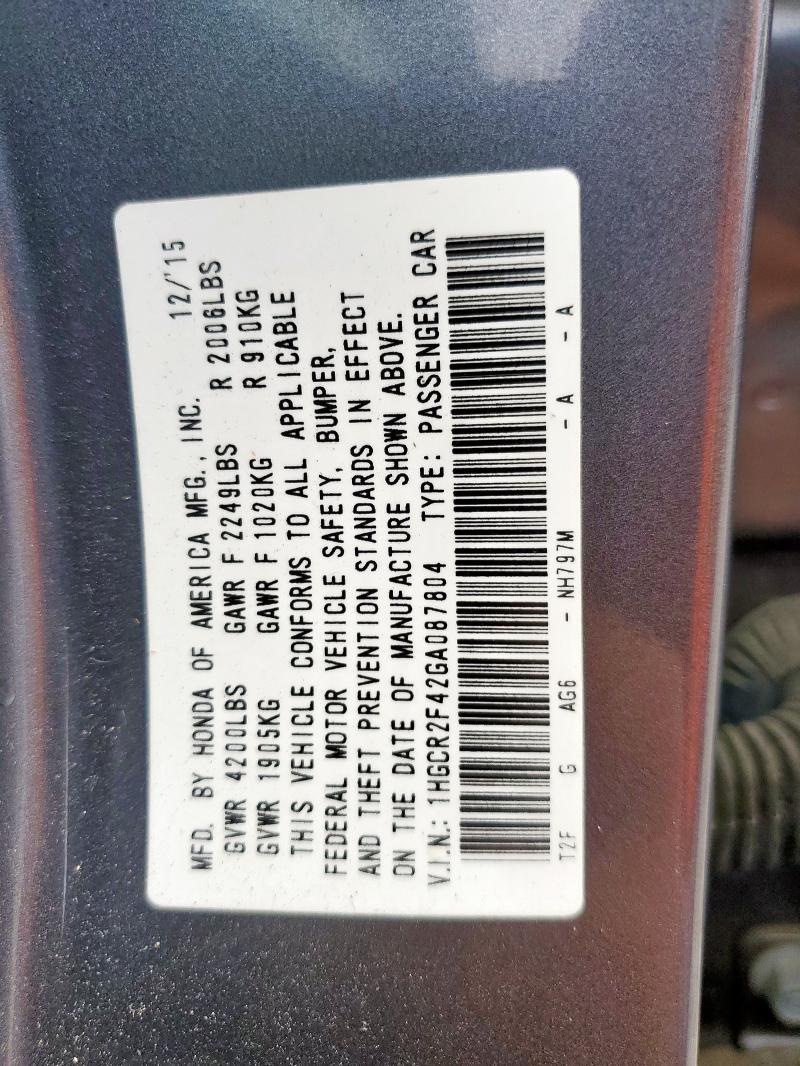 2016 HONDA ACCORD LX - 1HGCR2F42GA087804