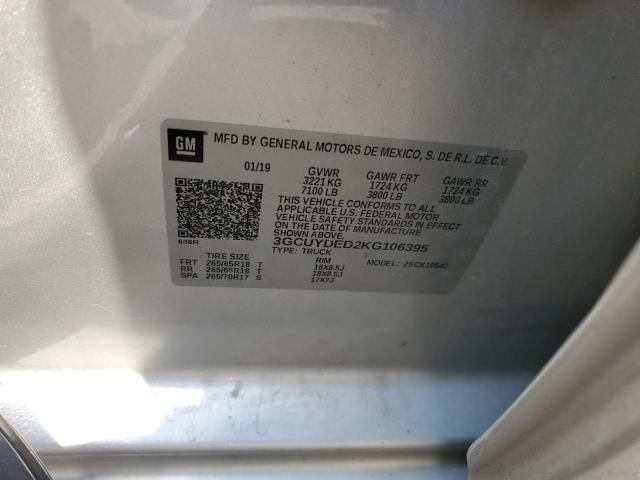 2019 CHEVROLET SILVERADO - 3GCUYDED2KG106395