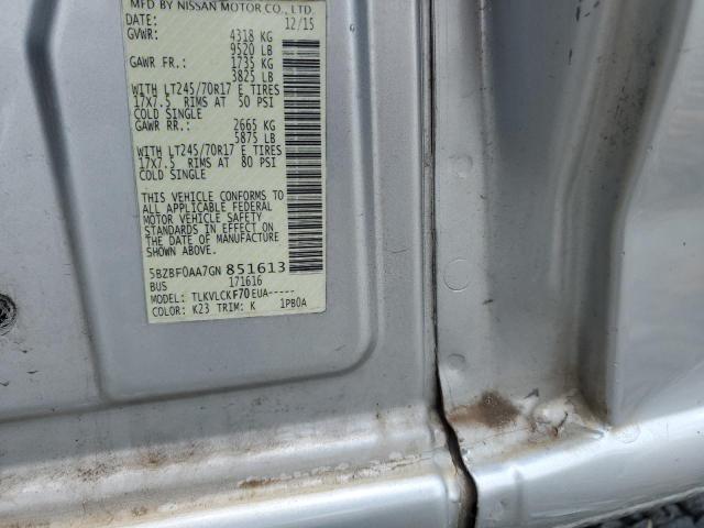 2016 NISSAN NV 3500 S 5BZBF0AA7GN851613