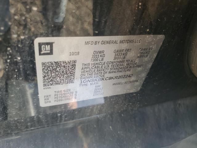 2019 CHEVROLET TAHOE K150 1GNSKBKC8KR202242