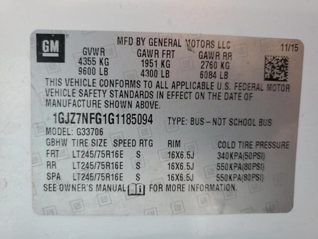 2016 GMC SAVANA G35 1GJZ7NFG1G1185094