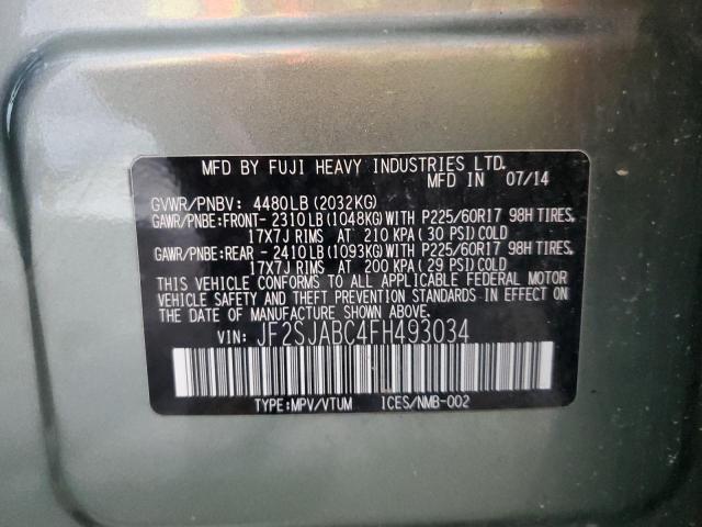 2015 SUBARU FORESTER 2 - JF2SJABC4FH493034