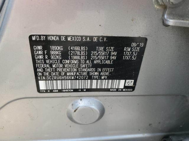 2019 HONDA HR-V EX 3CZRU6H56KM742072