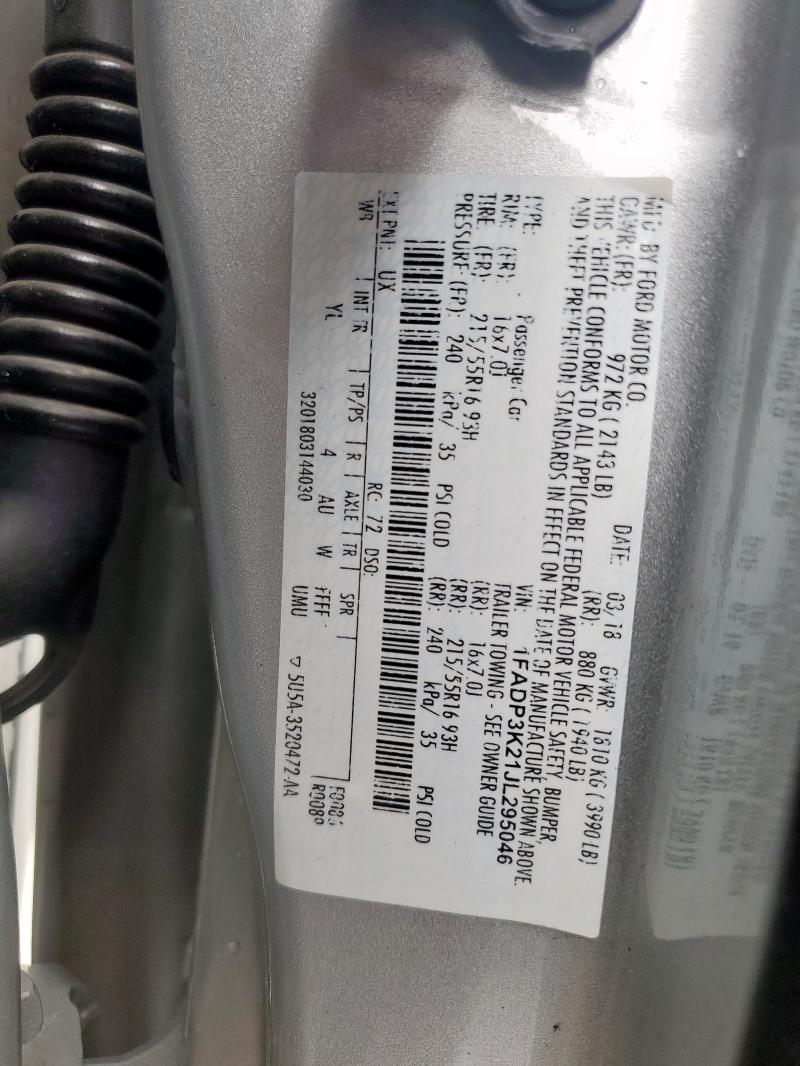 2018 FORD FOCUS SE - 1FADP3K21JL295046