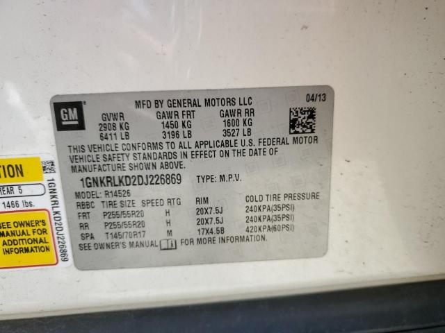 2013 CHEVROLET TRAVERSE L - 1GNKRLKD2DJ226869