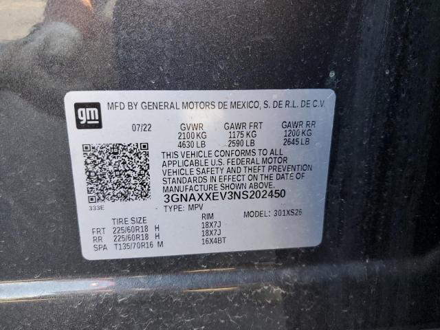 2022 CHEVROLET EQUINOX PR - 3GNAXXEV3NS202450