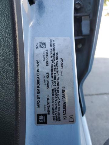 2015 CHEVROLET SPARK EV 2 - KL8CL6S07FC818815