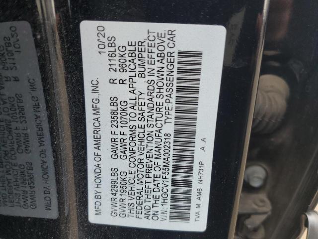 2021 HONDA ACCORD EXL 1HGCV1F55MA002318