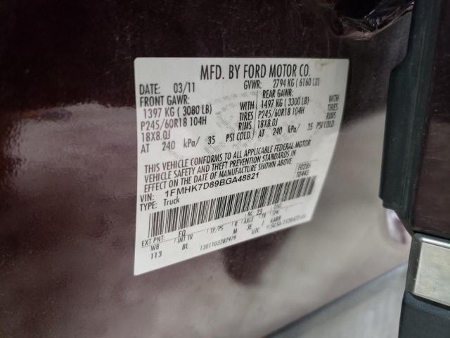 2011 FORD EXPLORER X - 1FMHK7D89BGA48821