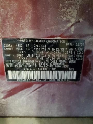 2021 SUBARU OUTBACK PR - 4S4BTADC1M3191101