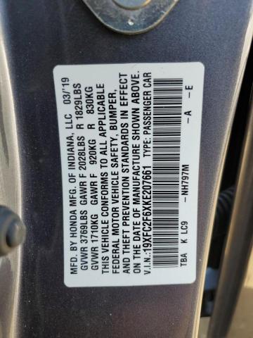2019 HONDA CIVIC LX 19XFC2F6XKE207661