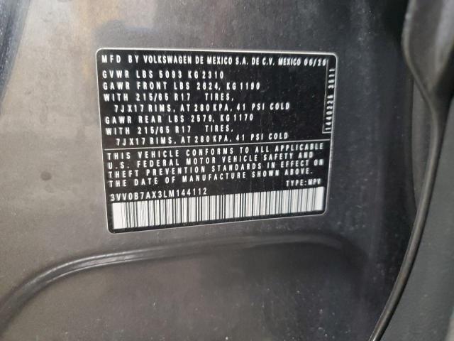 2020 VOLKSWAGEN TIGUAN S 3VV0B7AX3LM144112
