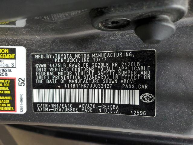 2018 TOYOTA CAMRY L - 4T1B11HK7JU032127