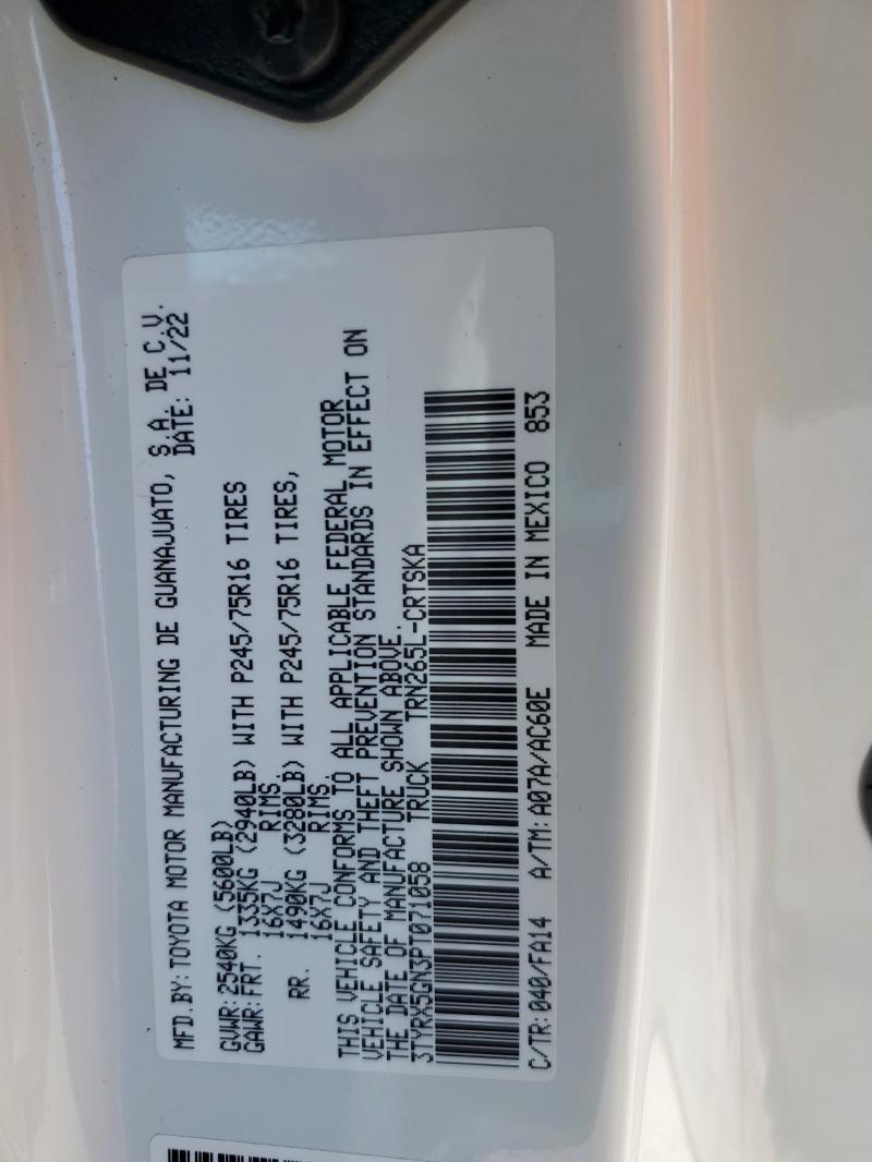 2023 TOYOTA TACOMA ACC 3TYRX5GN3PT071058