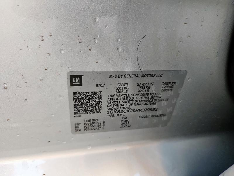 2017 GMC YUKON DENA 1GKS2CKJ0HR379992