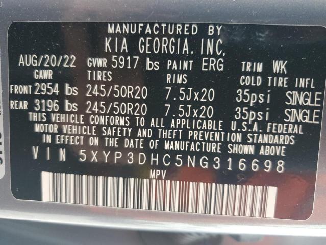 2022 KIA TELLURIDE - 5XYP3DHC5NG316698