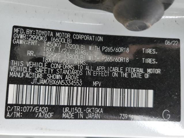 2022 LEXUS GX 460 JTJAM7BX6N5334553