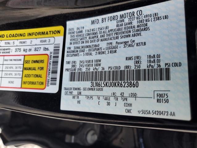 2019 LINCOLN MKZ 3LN6L5KU0KR623860