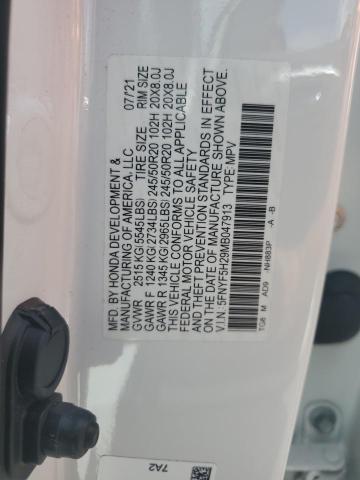 2021 HONDA PILOT SE 5FNYF5H29MB047913