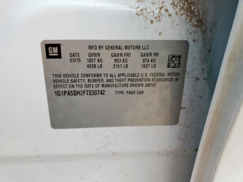 2015 CHEVROLET CRUZE LS 1G1PA5SH2F7230742