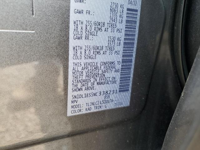 2022 INFINITI QX60 PURE 5N1DL1ES5NC338231