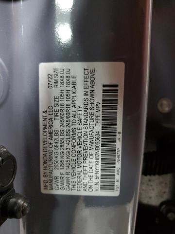 2022 HONDA PILOT TRAI 5FNYF6H82NB065634
