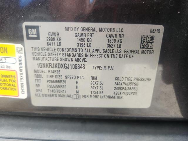 2016 CHEVROLET TRAVERSE L 1GNKRJKDXGJ106343